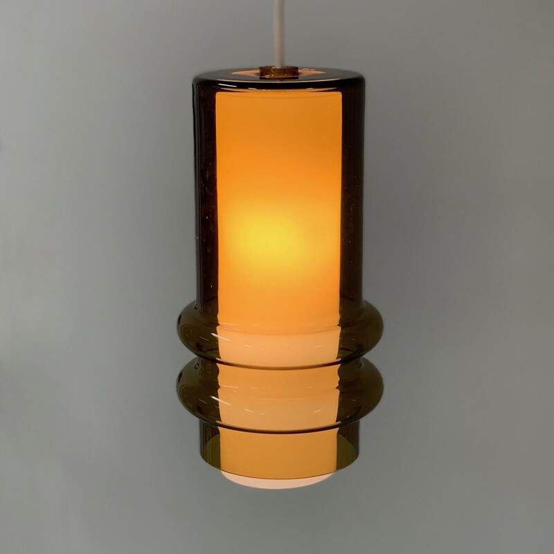 Vintage glass hanging lamp by Jo Hammerborg for Fog and Mørup, 1960