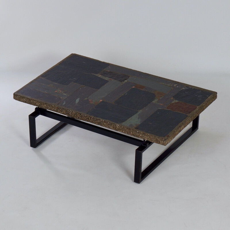 Vintage brutalist coffee table with mosaic by Paul Kingma, 1970