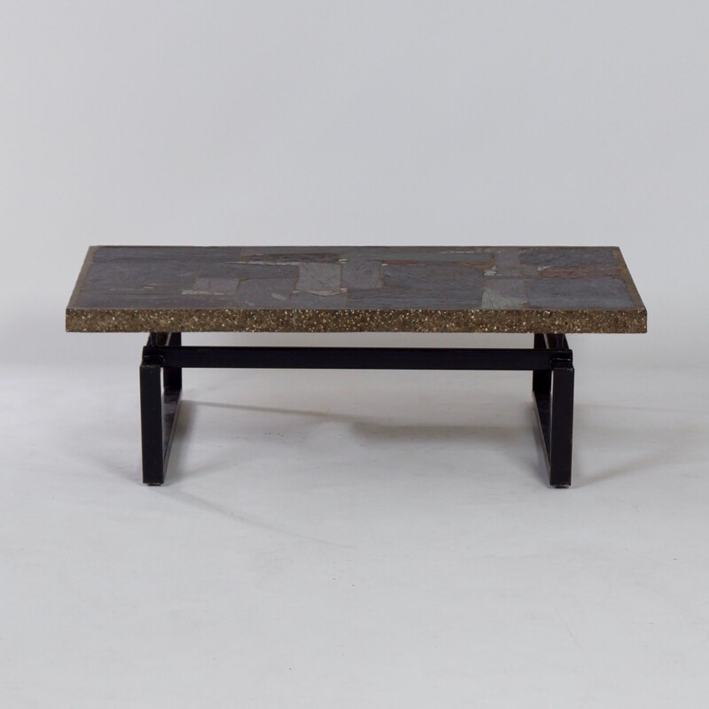 Vintage brutalist coffee table with mosaic by Paul Kingma, 1970