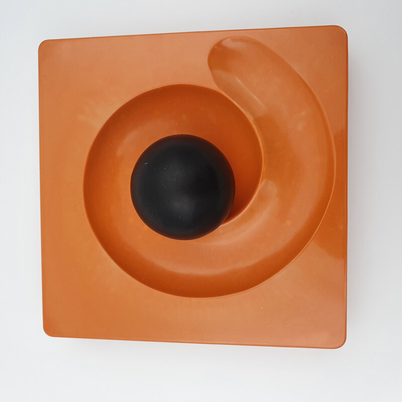 Vintage Orange Model Spyros Ashtray by Eleonore Peduzzi Riva for Artemide