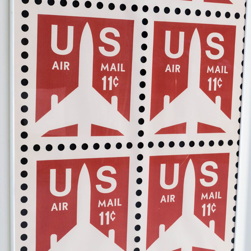 Affiche vintage de l'US Air Mail "Think Big" 1983