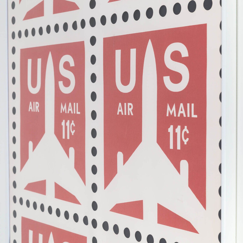 Affiche vintage de l'US Air Mail "Think Big" 1983