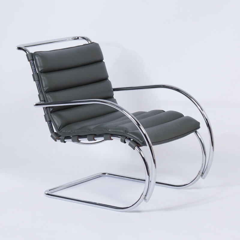 Vintage MR Lounge Chair with footstool by Mies van der Rohe for Knoll, 2000s
