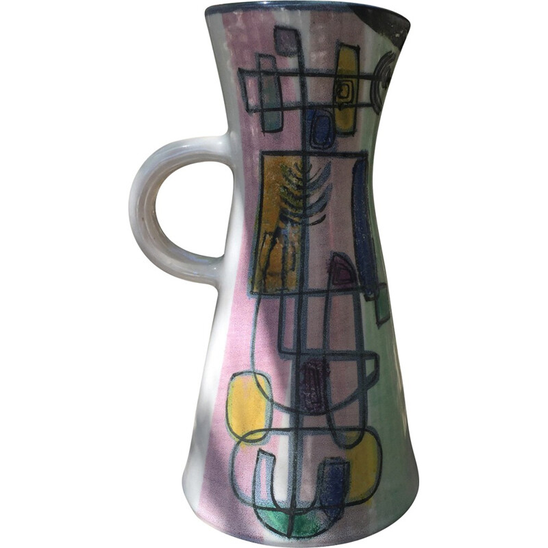 Large Potiers d'Accolay pitcher in ceramic - 1960s