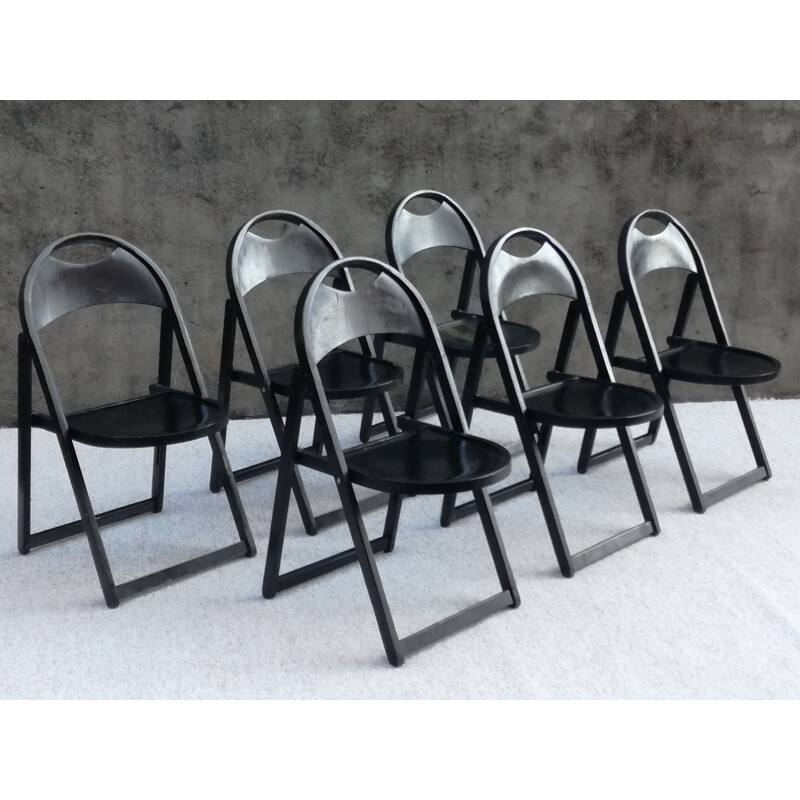 Set of 6 chairs Vintage Folding Chairs Model B751 in Beech from Thonet, 1970