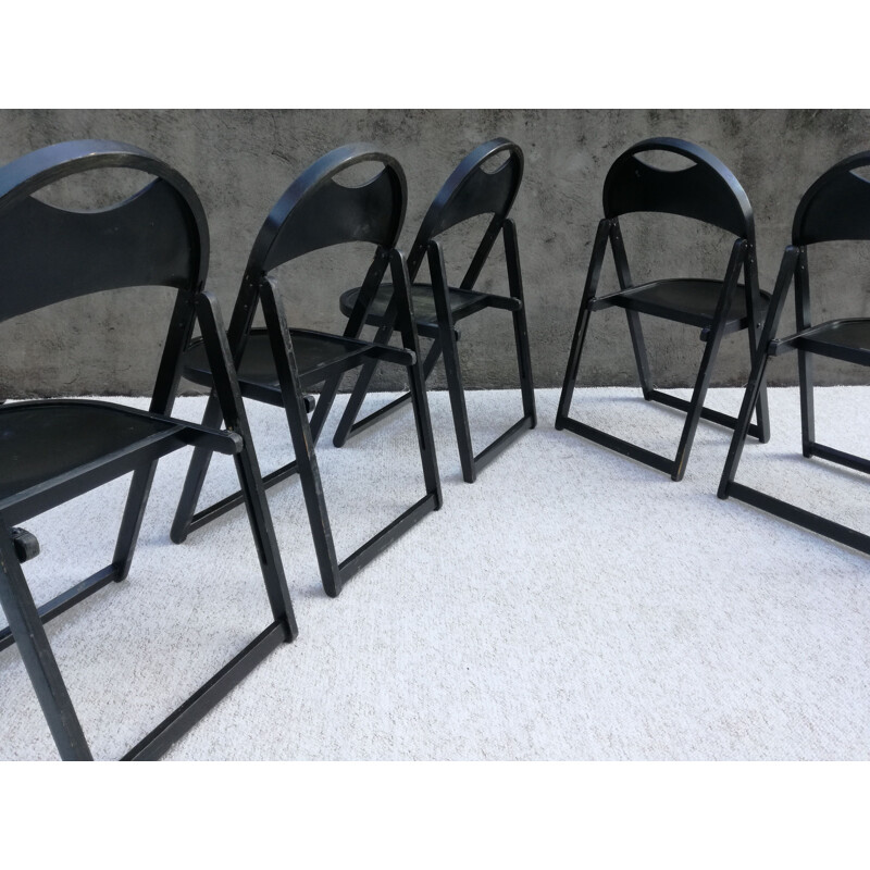 Set of 6 chairs Vintage Folding Chairs Model B751 in Beech from Thonet, 1970