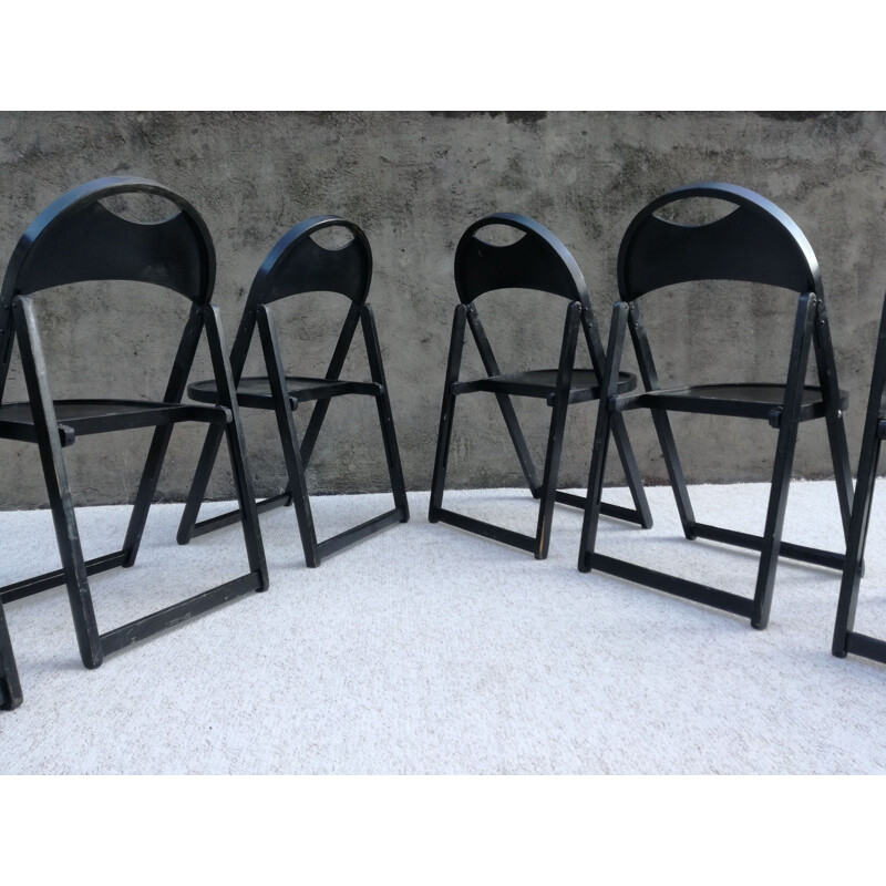 Set of 6 chairs Vintage Folding Chairs Model B751 in Beech from Thonet, 1970