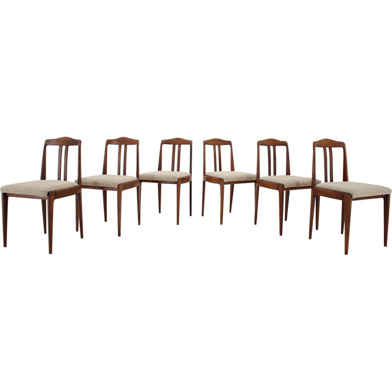 Ensemble de six chaises de salle à manger vintage conçues par Johannes Andersen, 1960