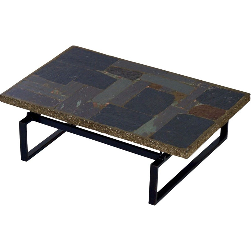 table basse vintage brutaliste