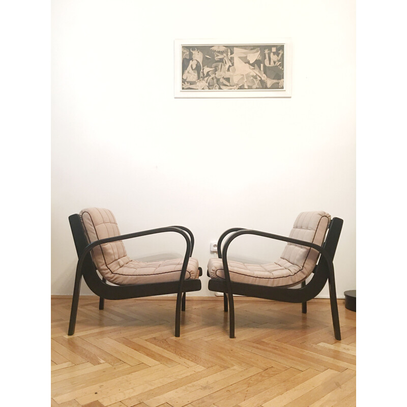 Set of 2 vintage armchairs by Karel Kozelka and Antonin Kropacek, 1940s