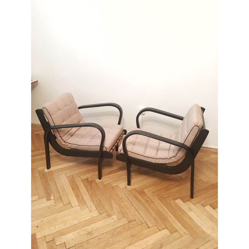 Set of 2 vintage armchairs by Karel Kozelka and Antonin Kropacek, 1940s