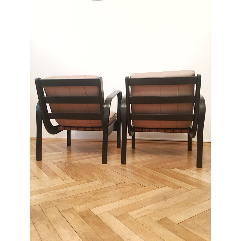 Set of 2 vintage armchairs by Karel Kozelka and Antonin Kropacek, 1940s