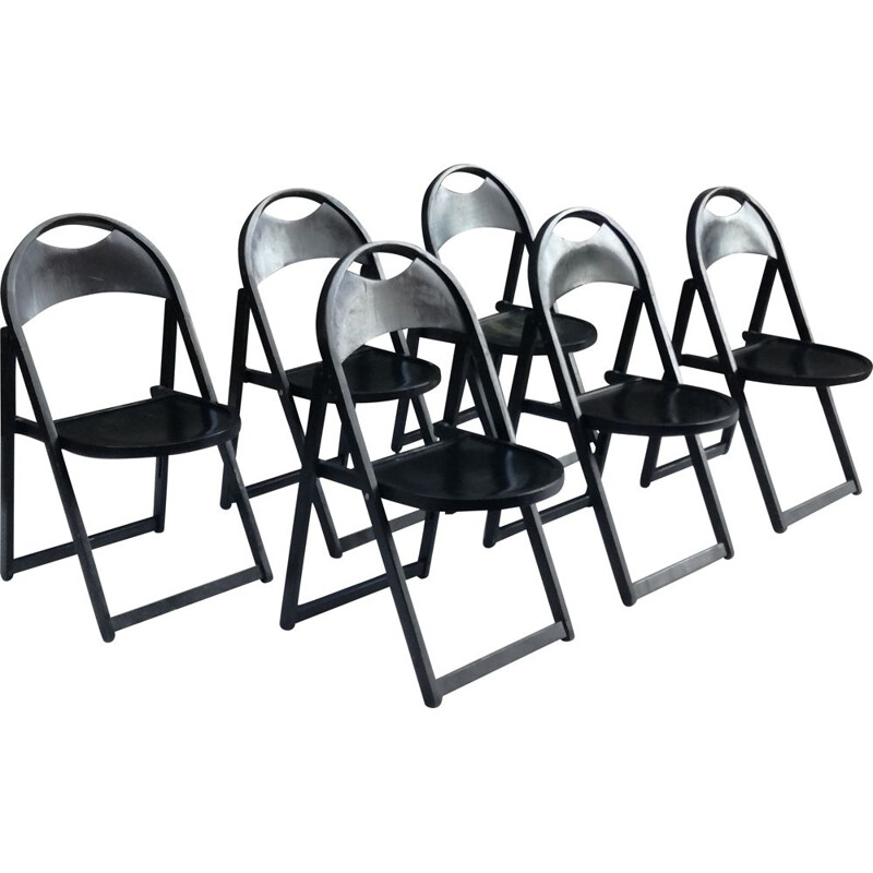 Set of 6 chairs Vintage Folding Chairs Model B751 in Beech from Thonet, 1970