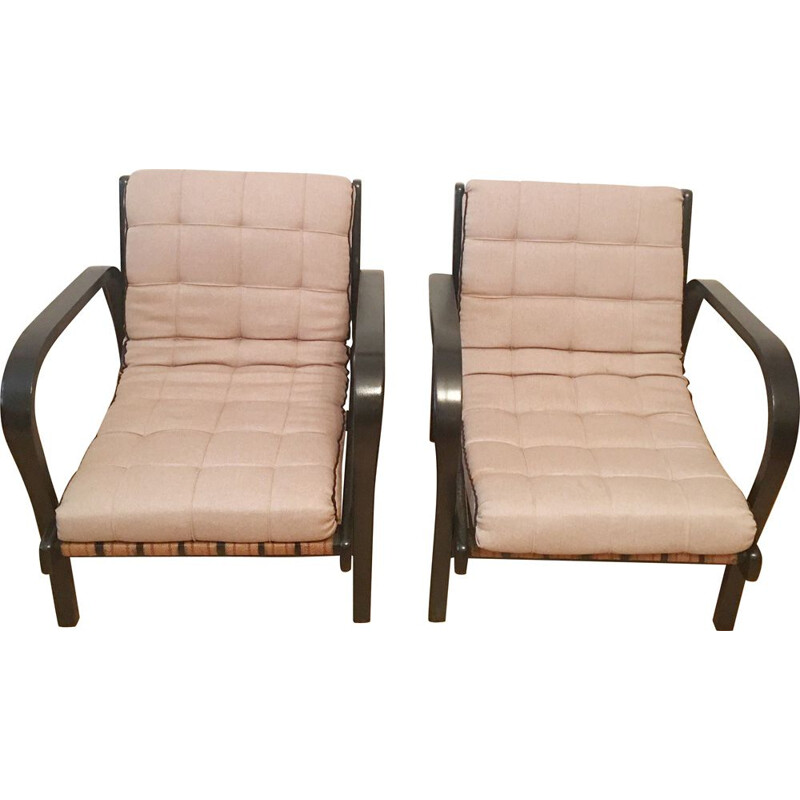 Set of 2 vintage armchairs by Karel Kozelka and Antonin Kropacek, 1940s