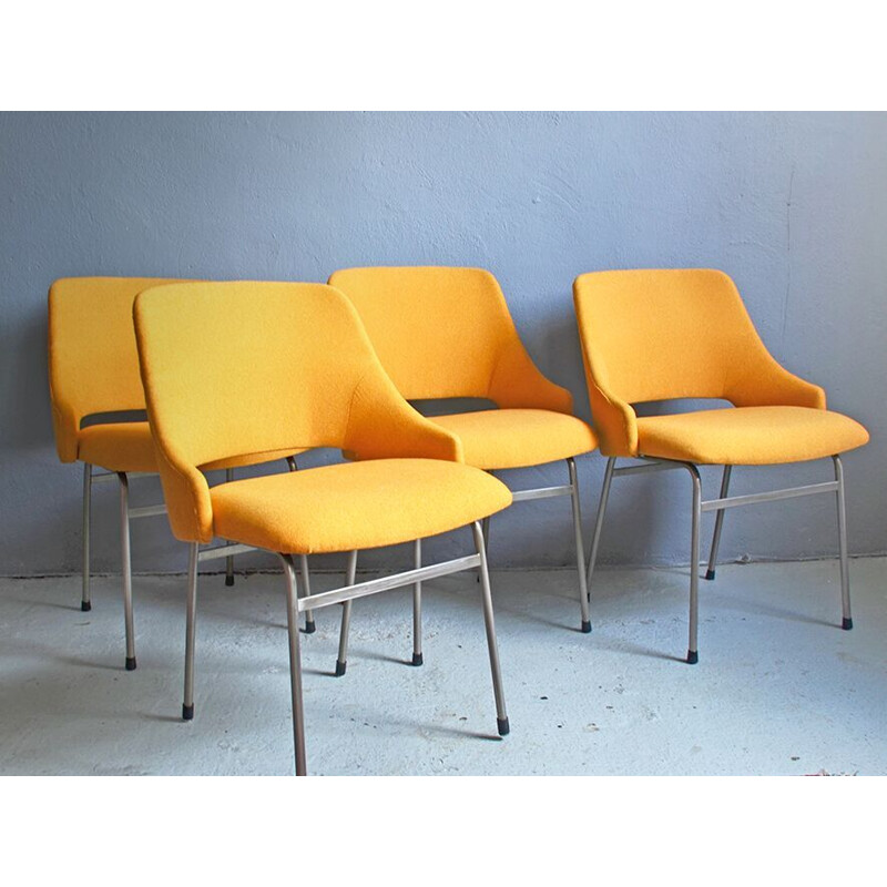 Ensemble de 4 chaises à repas vintage FM32 de Cees Braakman de Pastoe, 1960