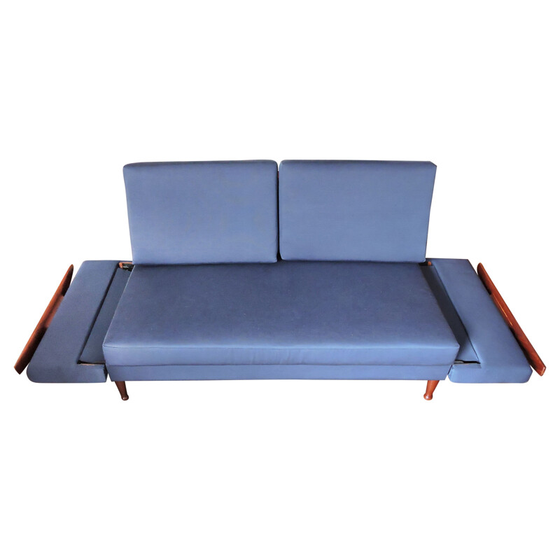 Navy blue vintage sofa by Greaves and Thomas, 1960s