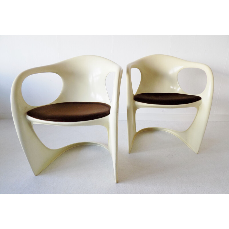 Ensemble de 2 chaises à repas empilables vintage par Alexander Begge
