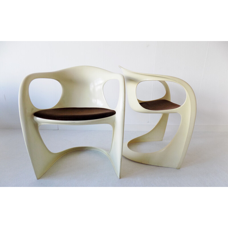 Ensemble de 2 chaises à repas empilables vintage par Alexander Begge