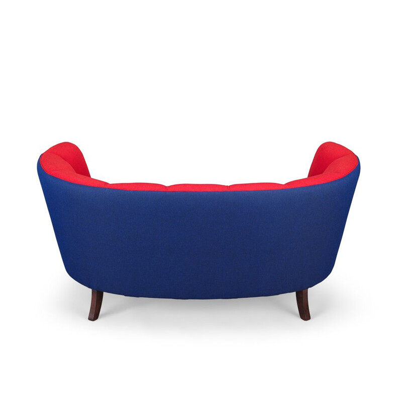 Danish red and purple Banana vintage sofa from Slagelse Møbelværk, 1960s