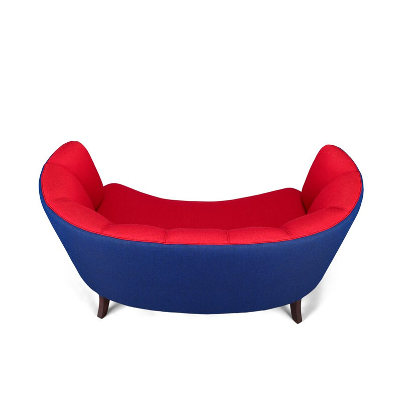 Danish red and purple Banana vintage sofa from Slagelse Møbelværk, 1960s