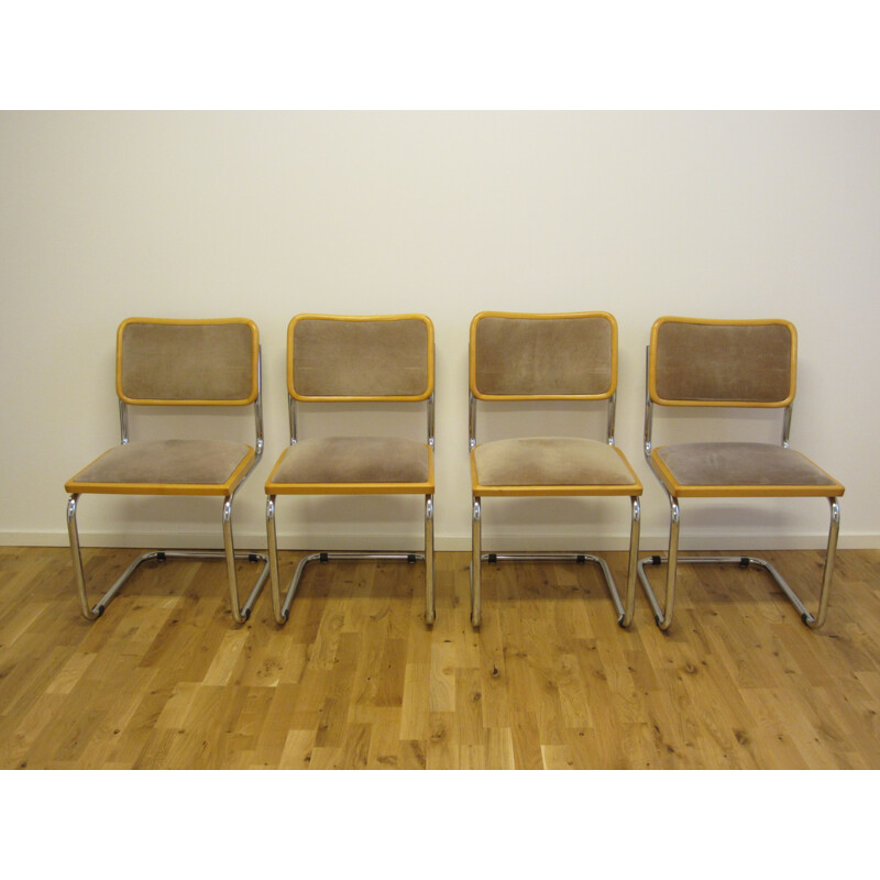 Set of 4 vintage Cesca B32 chairs by Marcel Breuer