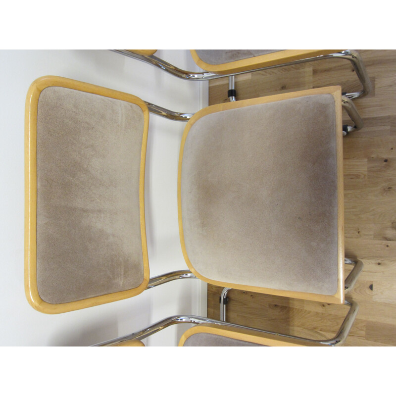 Set of 4 vintage Cesca B32 chairs by Marcel Breuer