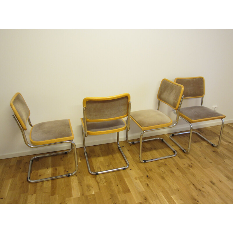 Set of 4 vintage Cesca B32 chairs by Marcel Breuer