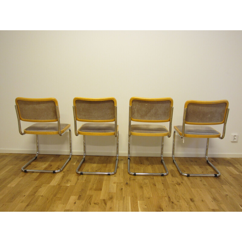 Set of 4 vintage Cesca B32 chairs by Marcel Breuer