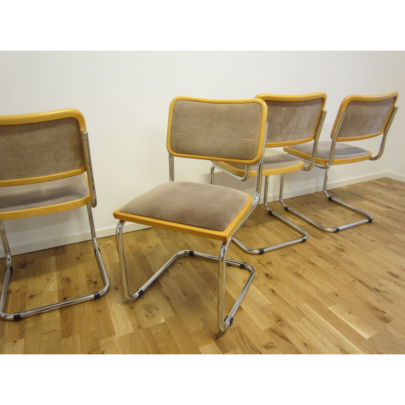 Set of 4 vintage Cesca B32 chairs by Marcel Breuer