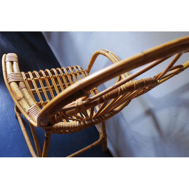 Set of 4 bamboo vintage armchairs, 1960s