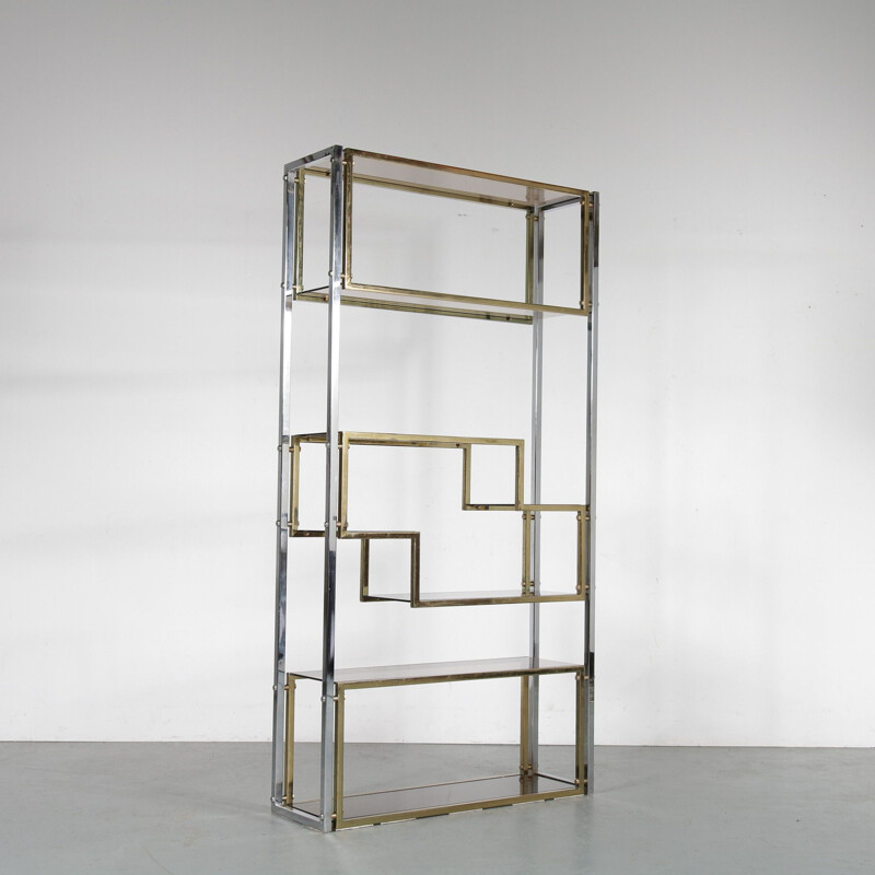 Metal vintage room divider cabinet, Italy, 1970s