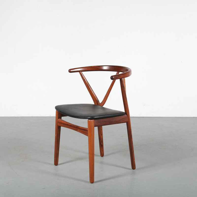 Ensemble de 3 chaises à repas vintage en palissandre par Henning Kjaernulf pour Bruno Hansen, Danemark, années 1960