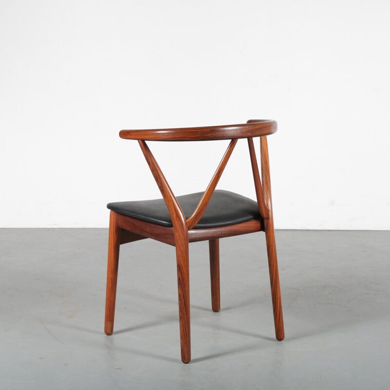 Ensemble de 3 chaises à repas vintage en palissandre par Henning Kjaernulf pour Bruno Hansen, Danemark, années 1960