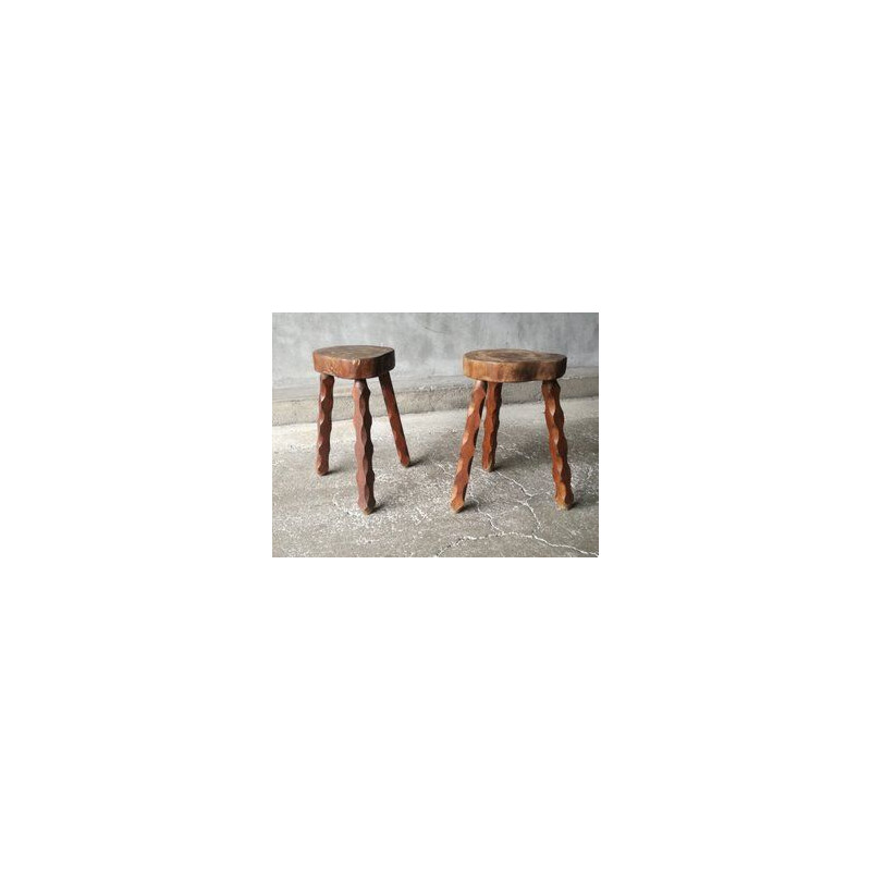 Pair of vintage tripod stools