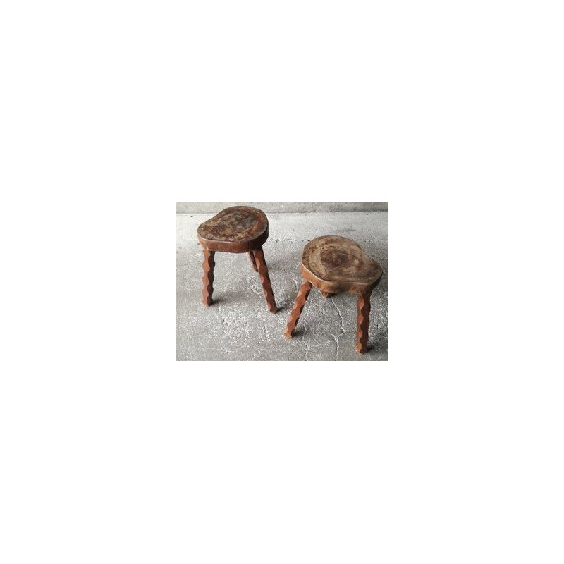 Pair of vintage tripod stools