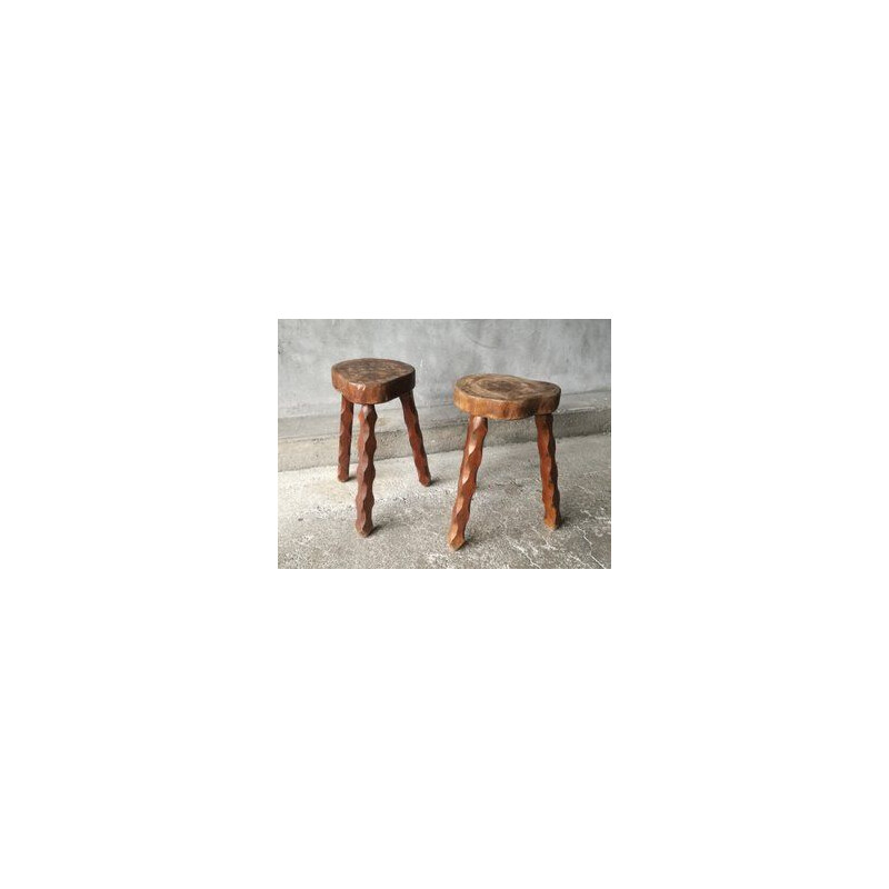 Pair of vintage tripod stools