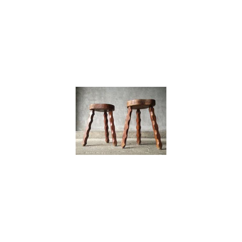 Pair of vintage tripod stools