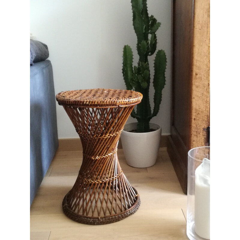 Rattan vintage Diabolo Stool, 1960s 