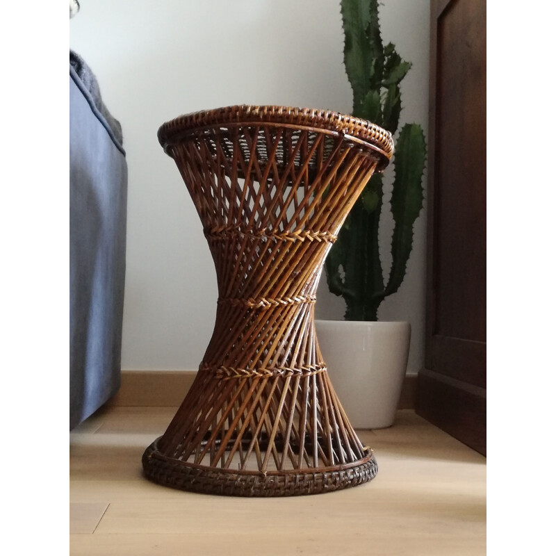 Rattan vintage Diabolo Stool, 1960s 