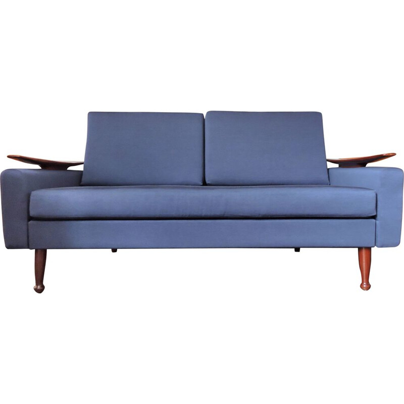 Navy blue vintage sofa by Greaves and Thomas, 1960s