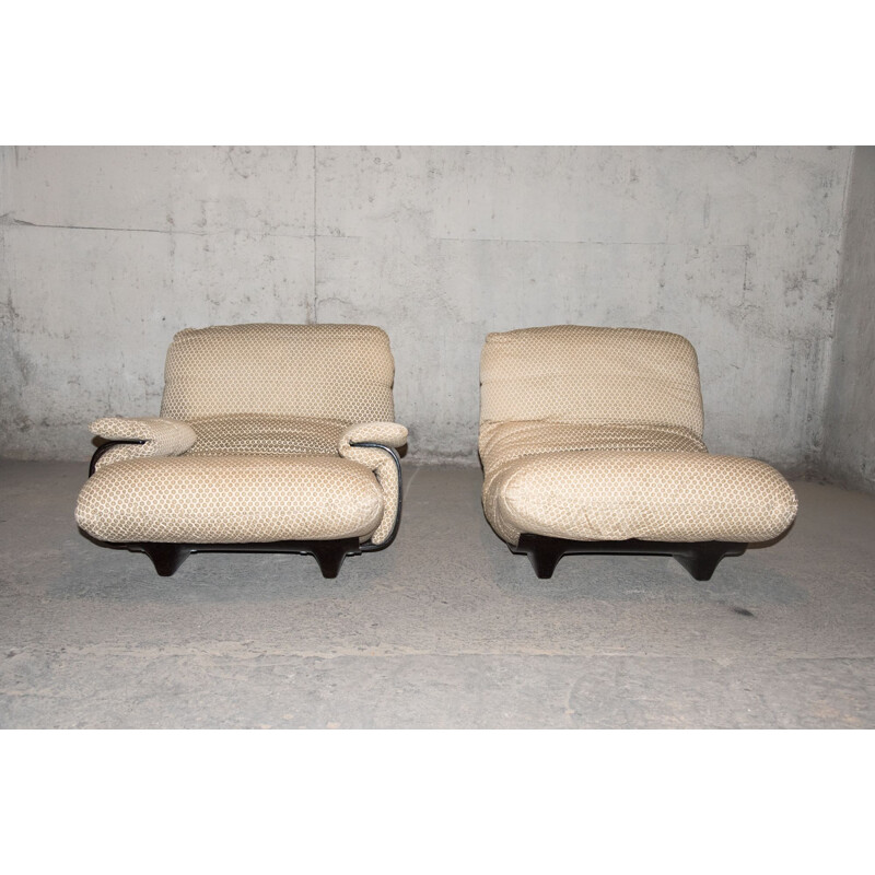 Pair of Marsala Ligne Roset vintage low chairs, 1972