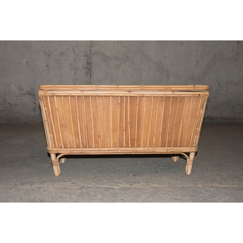 Vintage rattan toy bench 1960