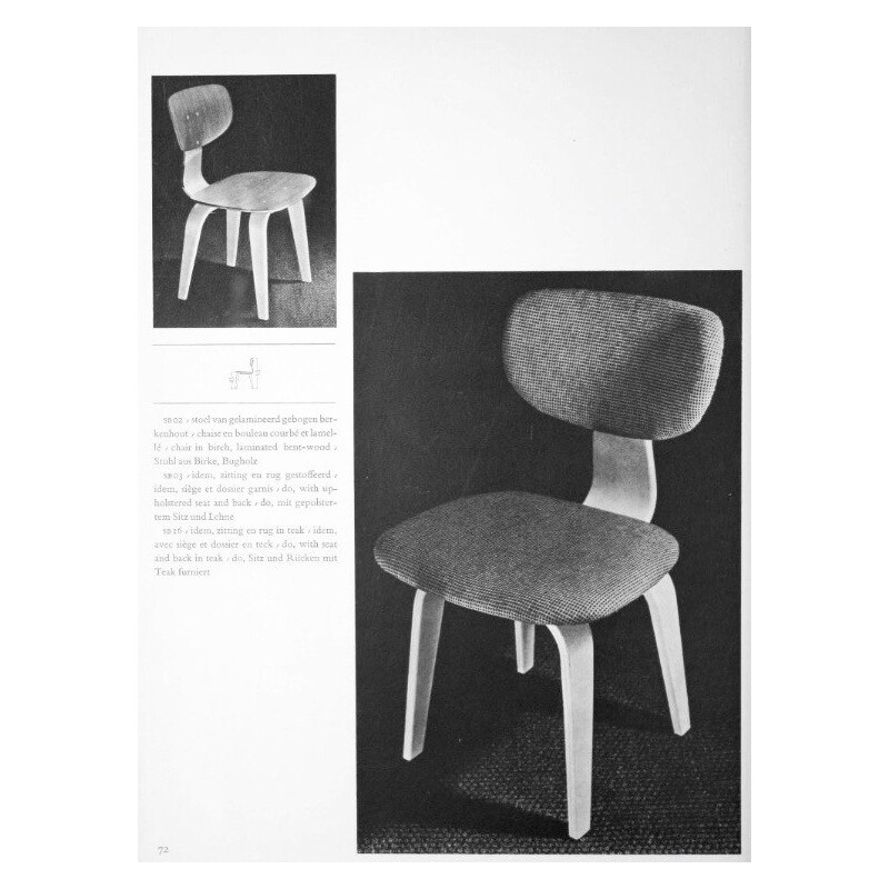 Suite de 4 chaises Pastoe "SB03", Cees BRAAKMAN - 1960