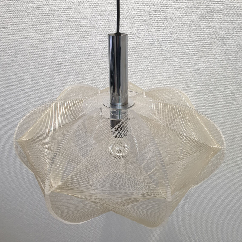 Suspension vintage en nylon et lucite "Swag" de Paul Secon pour Sompex, 1960