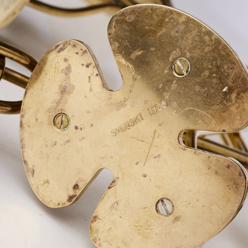 Suite of four vintage brass candleholders, Josef Frank 1940