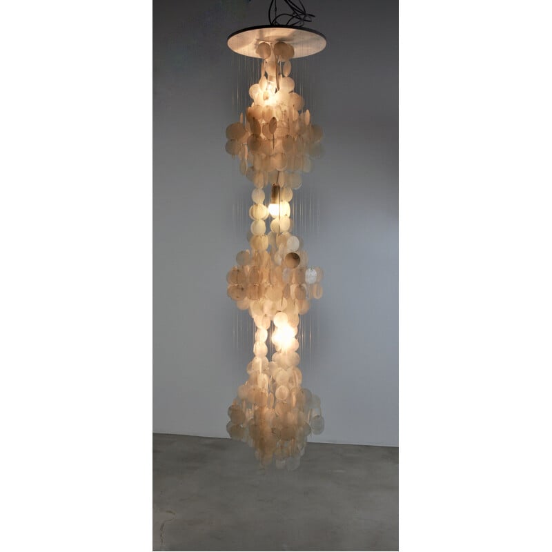 Vintage mother-of-pearl chandelier 1980