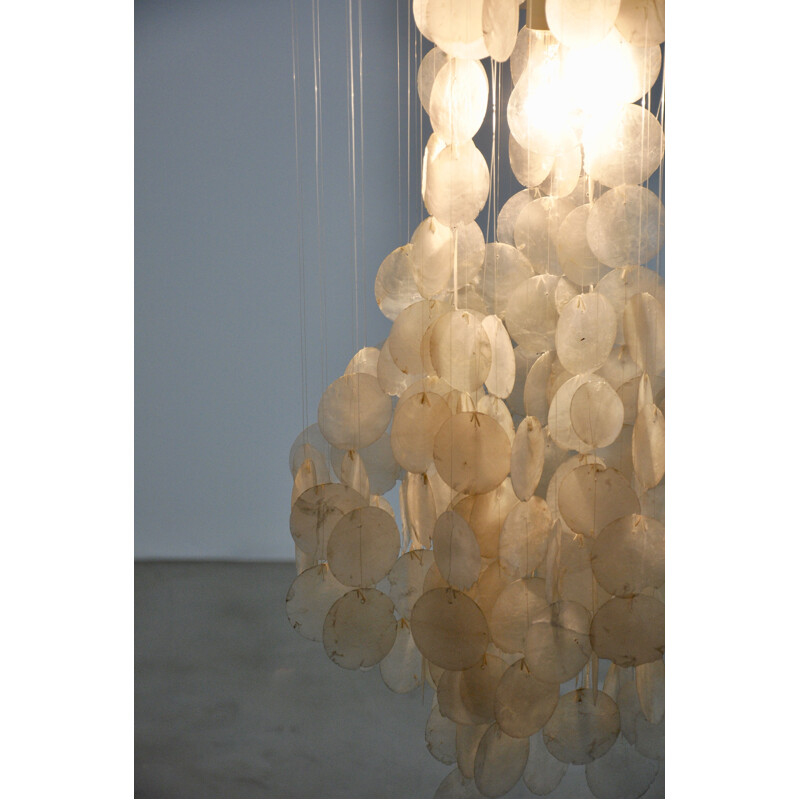 Vintage mother-of-pearl chandelier 1980