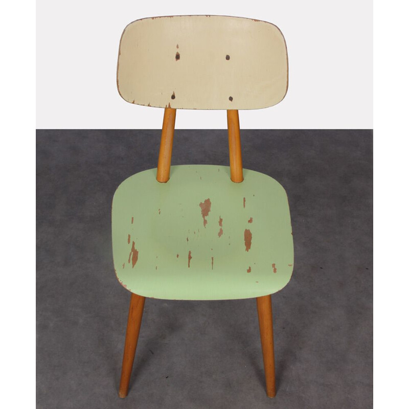 Vintage painted wooden chair for the Czech publisher Ton, 1960