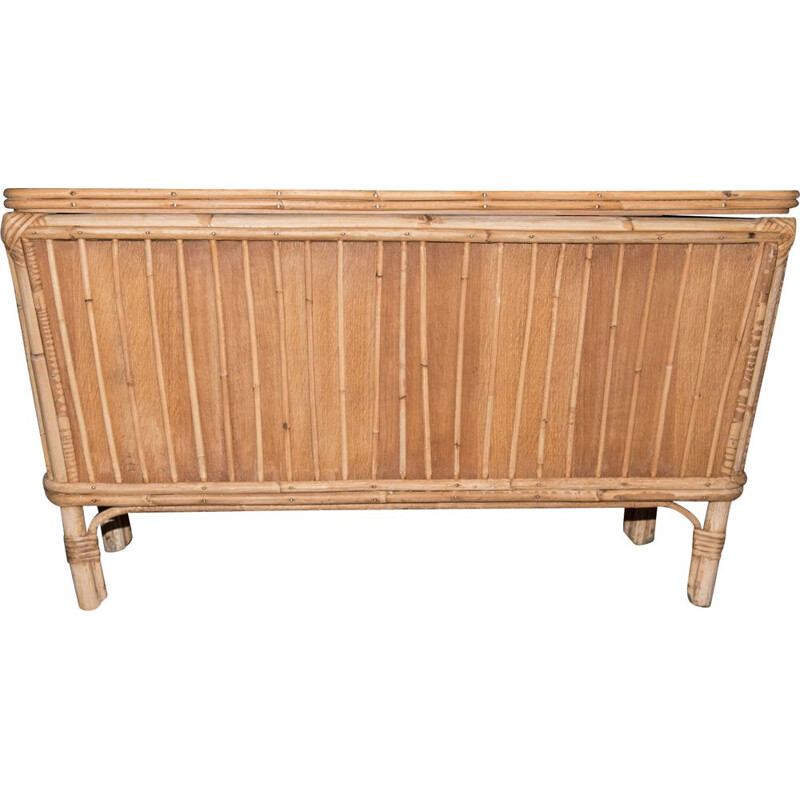 Vintage rattan toy bench 1960