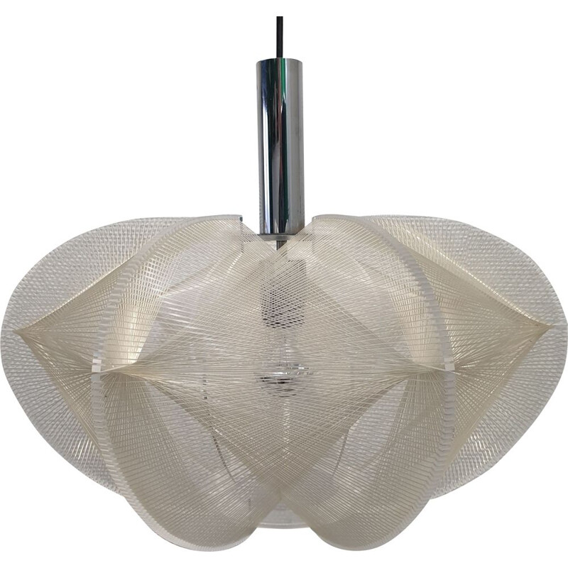 Vintage nylon & lucite "Swag" hanging lamp by Paul Secon for Sompex, 1960s